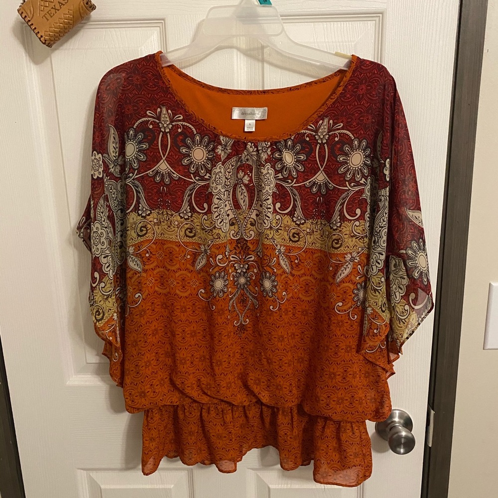 DressBarn blouse with keyhole shoulders